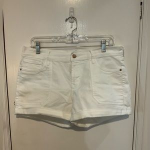 White jean shorts
